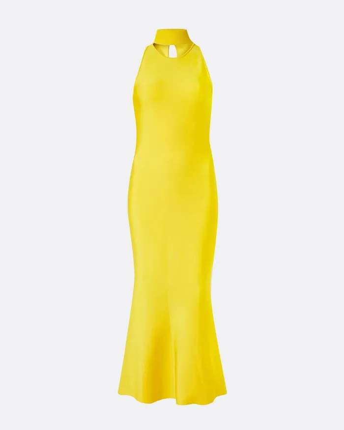 Safiyaa Knitwear Women Chasca Canary Knit Midi Dress Canary