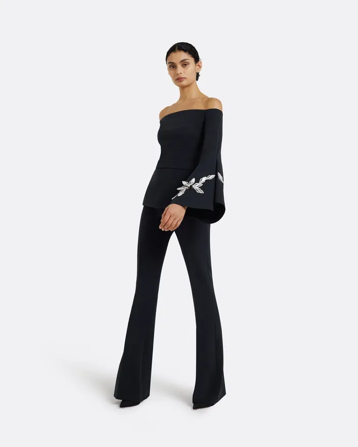 Safiyaa Priela Midnight Navy Embroidered Top Midnight Navy Women Icons