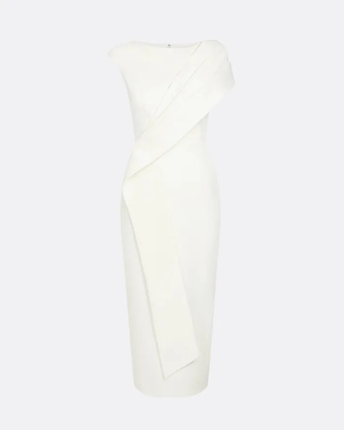 Safiyaa Regina Ivory Midi Dress Ivory Women Icons