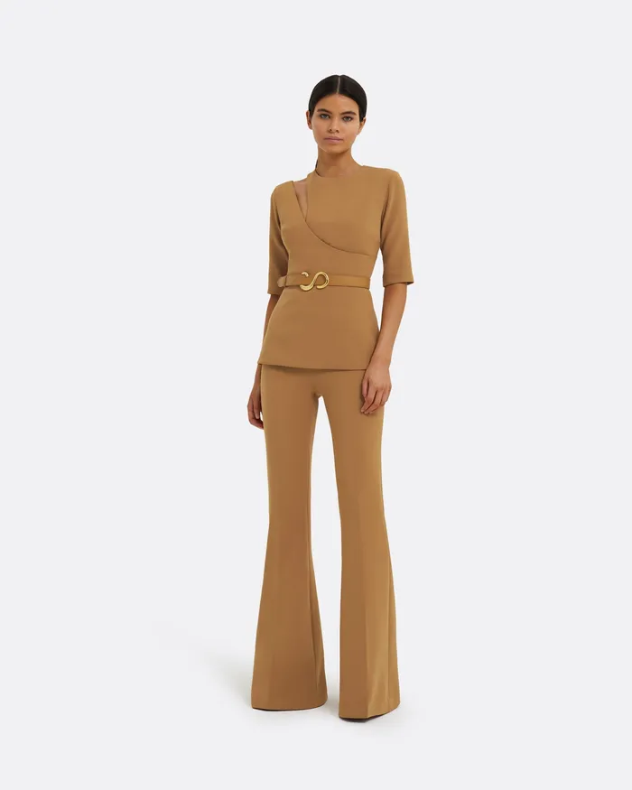 Safiyaa Trousers Women Halluana Cognac Trousers Cognac