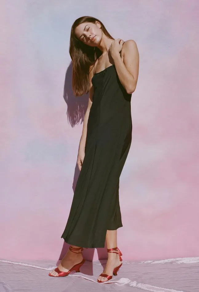 Sale Cristina Dress Matte Black Women Ciao Lucia Long Dresses