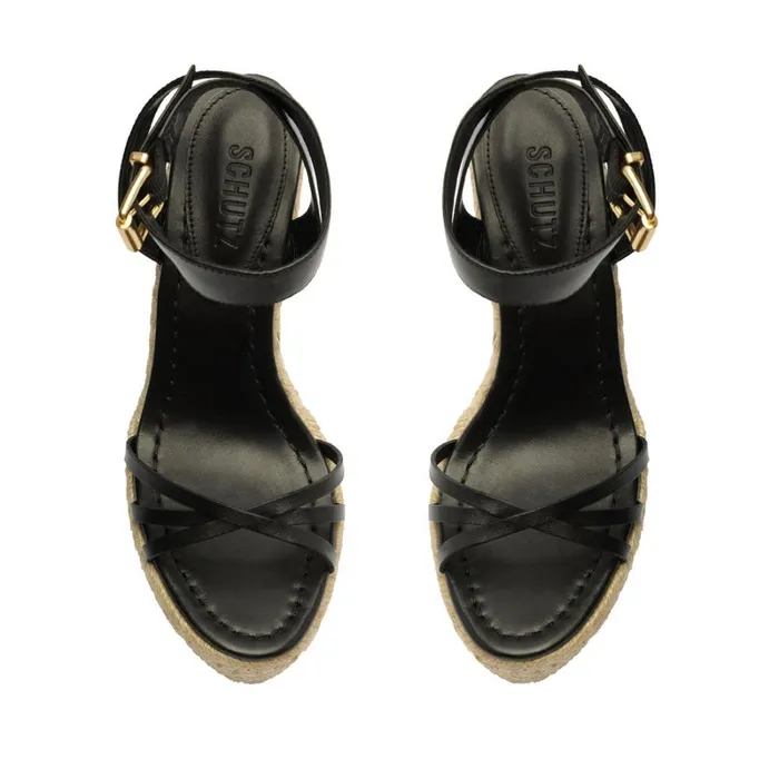 Sandals Alexandra Leather Sandal Black Schutz Shoes Platforms