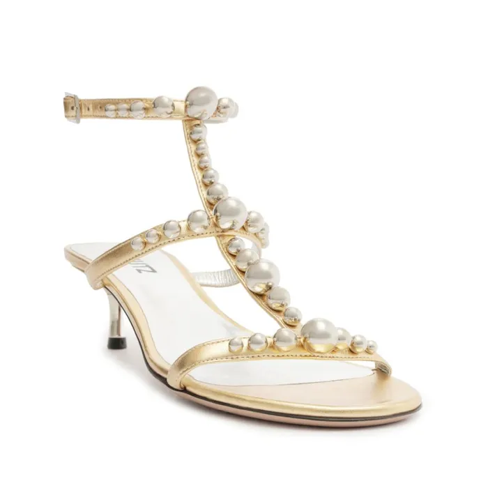 Sandals Arienne Leather Sandal Gold Schutz Shoes Stiletto Heels