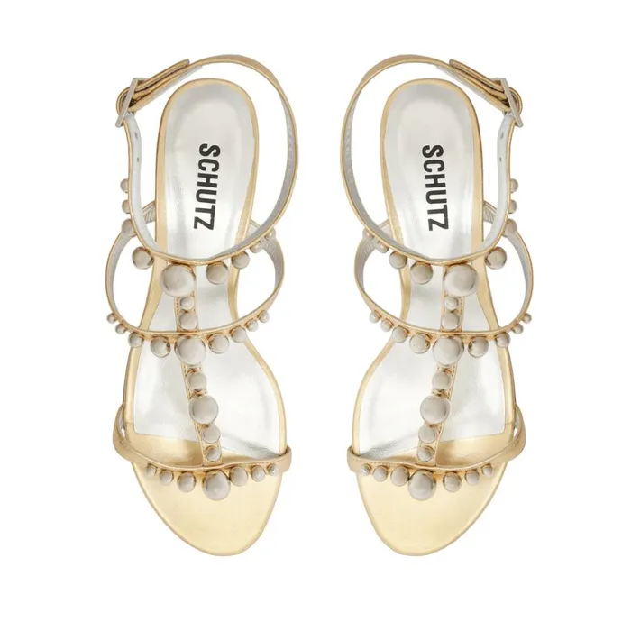 Sandals Arienne Leather Sandal Gold Schutz Shoes Stiletto Heels