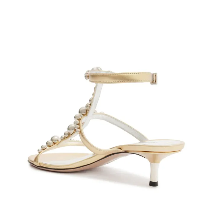 Sandals Arienne Leather Sandal Gold Schutz Shoes Stiletto Heels