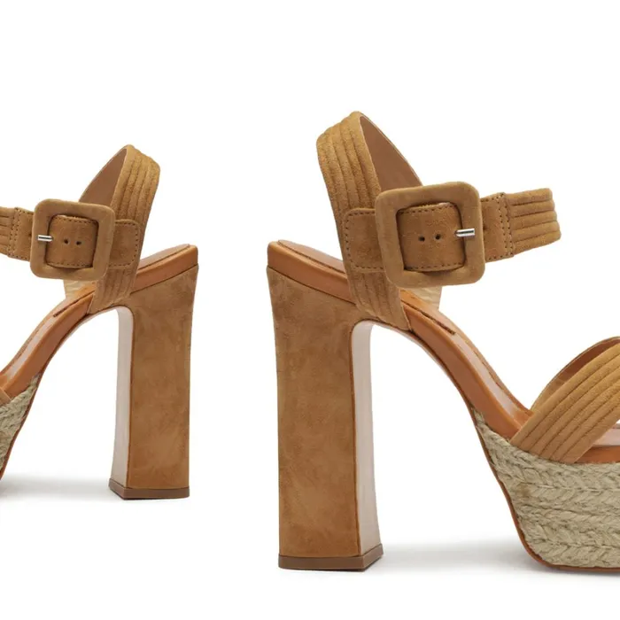 Sandals Blisse Platform Nubuck Sandal Nude Caramel Schutz Shoes Platforms
