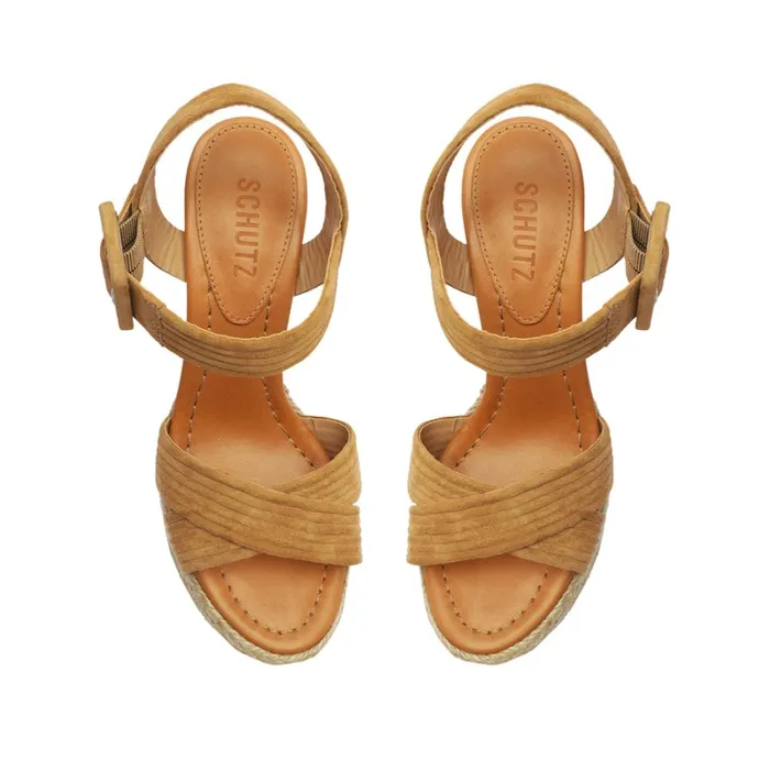 Sandals Blisse Platform Nubuck Sandal Nude Caramel Schutz Shoes Platforms