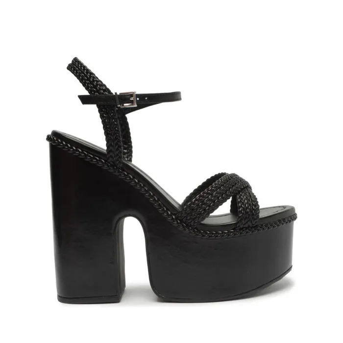 Sandals Karima Cutout Atanado Leather Sandal Black Schutz Shoes Platforms