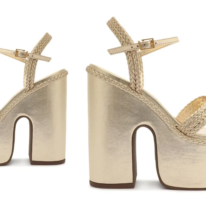 Sandals Karima Cutout Metallic Nappa Sandal Gold Schutz Shoes Platforms Sandals Karima Cutout Metallic Nappa Sandal Gold Schutz Shoes Platforms