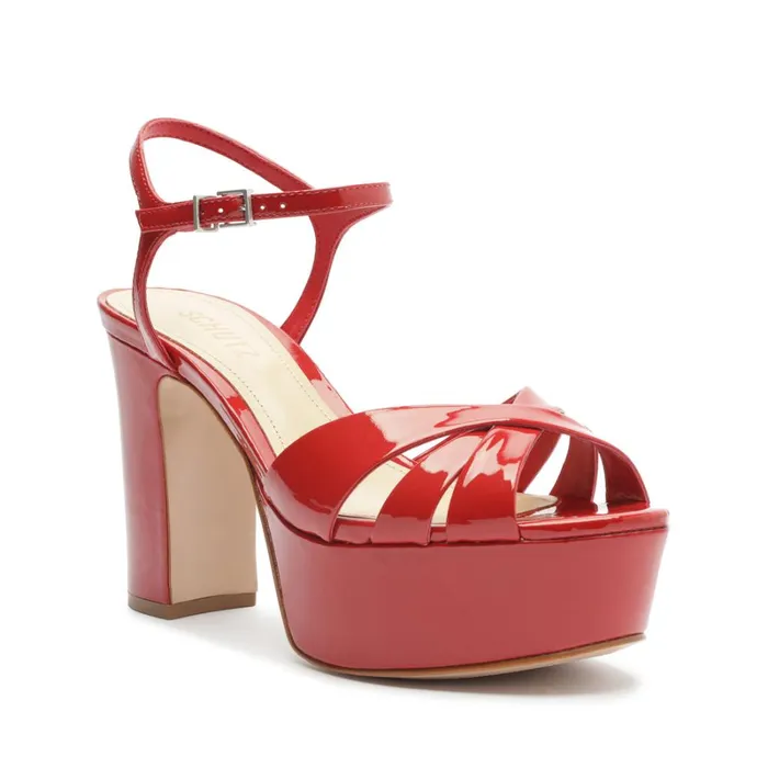 Sandals Keefa Patent Leather Sandal Club Red Schutz Shoes Platforms