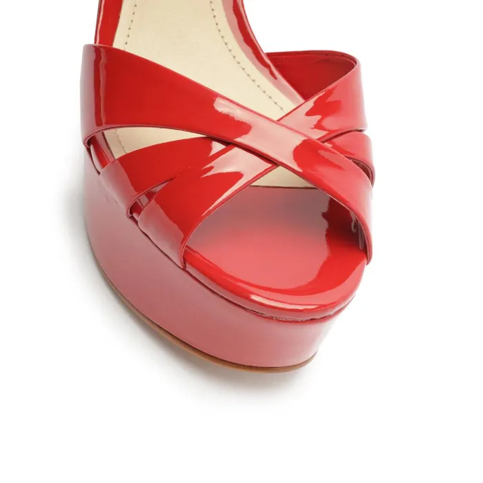 Sandals Keefa Patent Leather Sandal Club Red Schutz Shoes Platforms