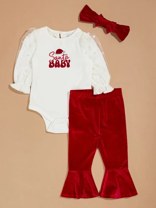 Santa Baby Bodysuit And Pants Set Red Girl Altar039d State Playwear