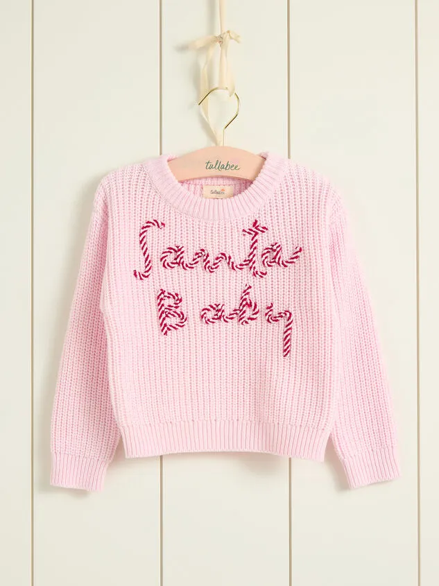 Santa Baby Candy Cane Sweater Pink Girl Altar039d State Tops