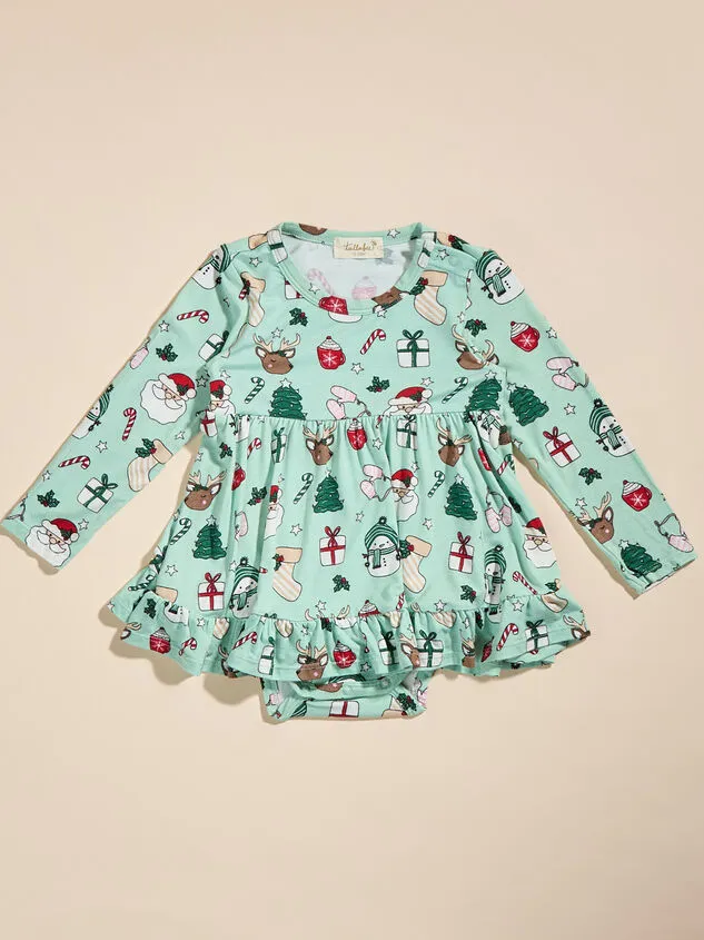Santa Pals Bodysuit Dress Mistgreen Girl Altar039d State Playwear
