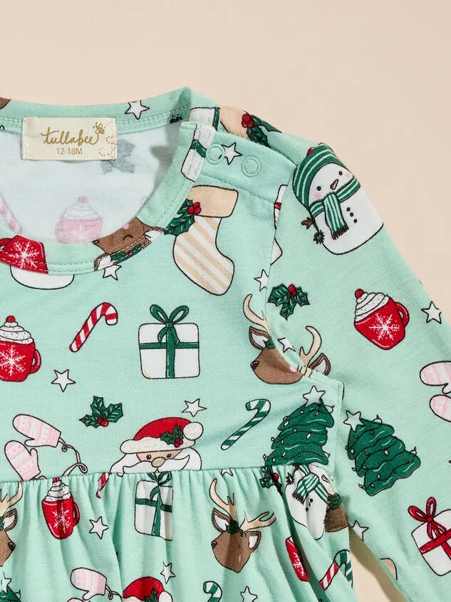 Santa Pals Bodysuit Dress Mistgreen Girl Altar039d State Playwear
