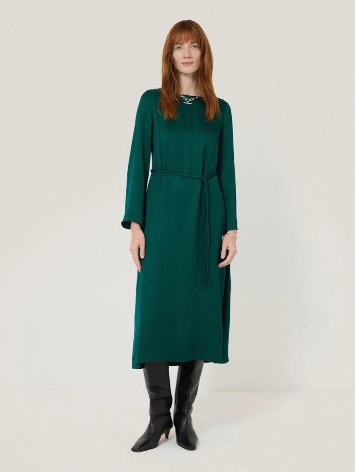 Satin Back Crepe Dress Green Women Jigsaw Dresses and Jumpsuits