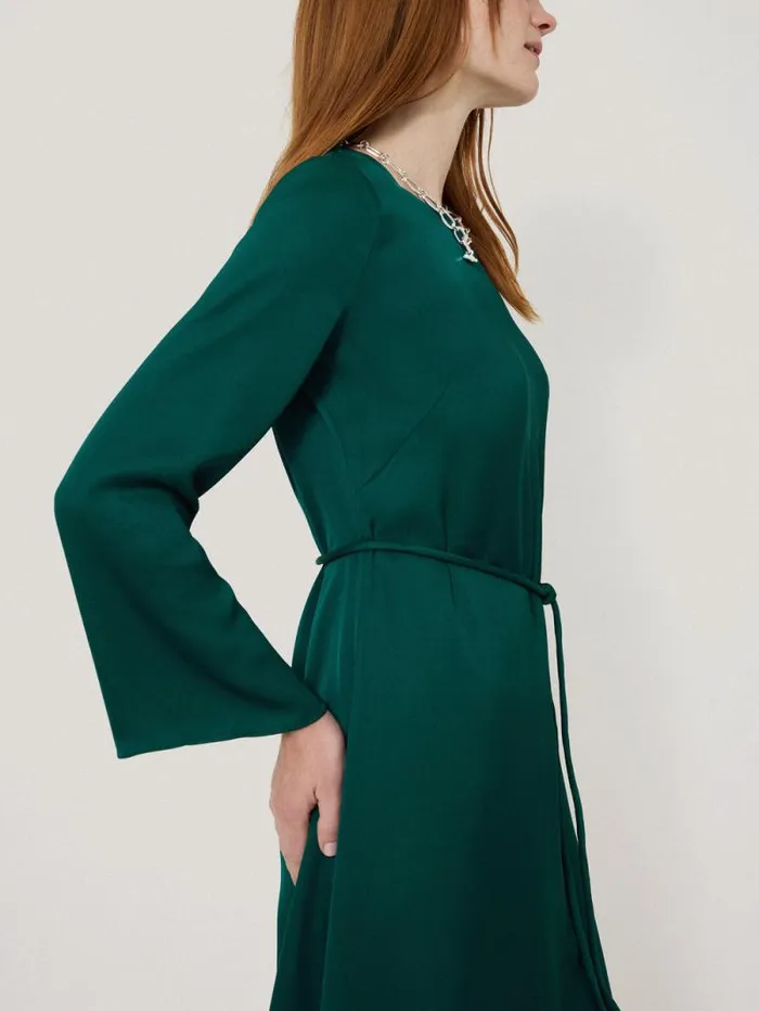 Satin Back Crepe Dress Green Women Jigsaw Dresses and Jumpsuits