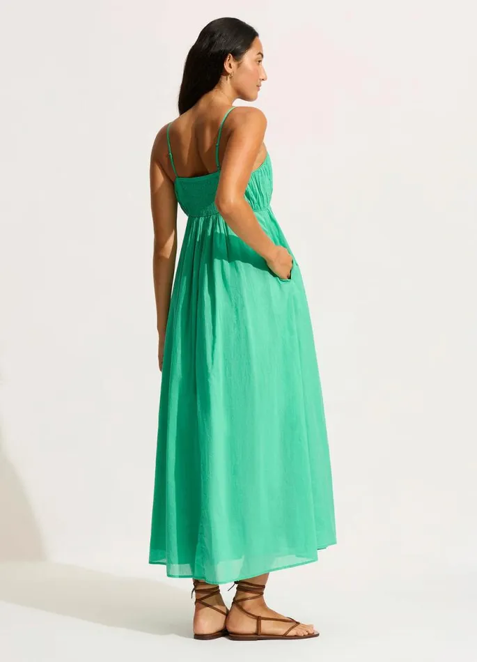 Seafolly Beach Dresses Women Piped Maxi Dress 8211 Jade