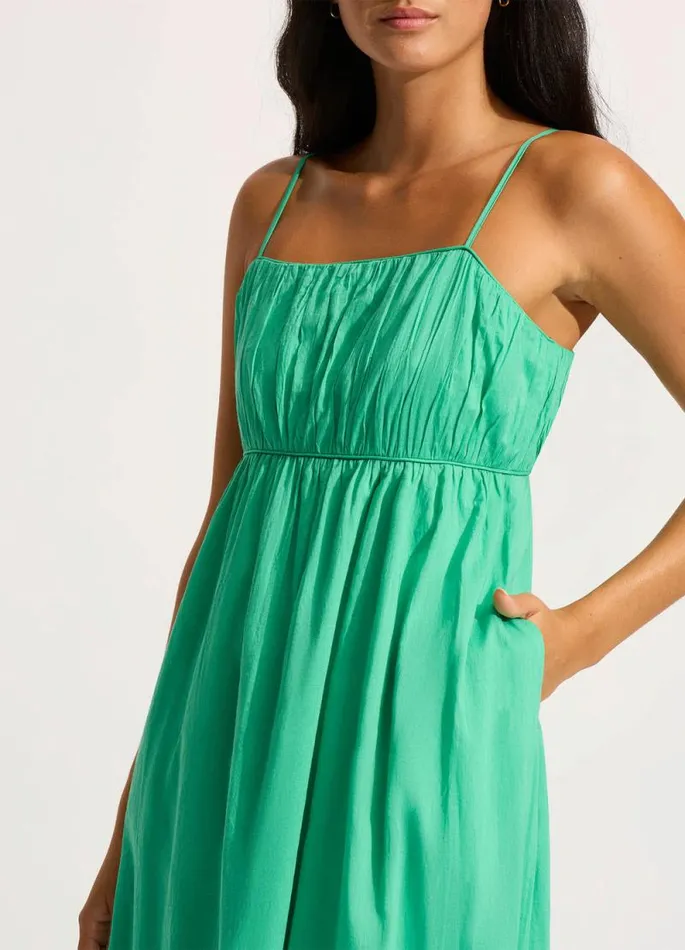 Seafolly Beach Dresses Women Piped Maxi Dress 8211 Jade