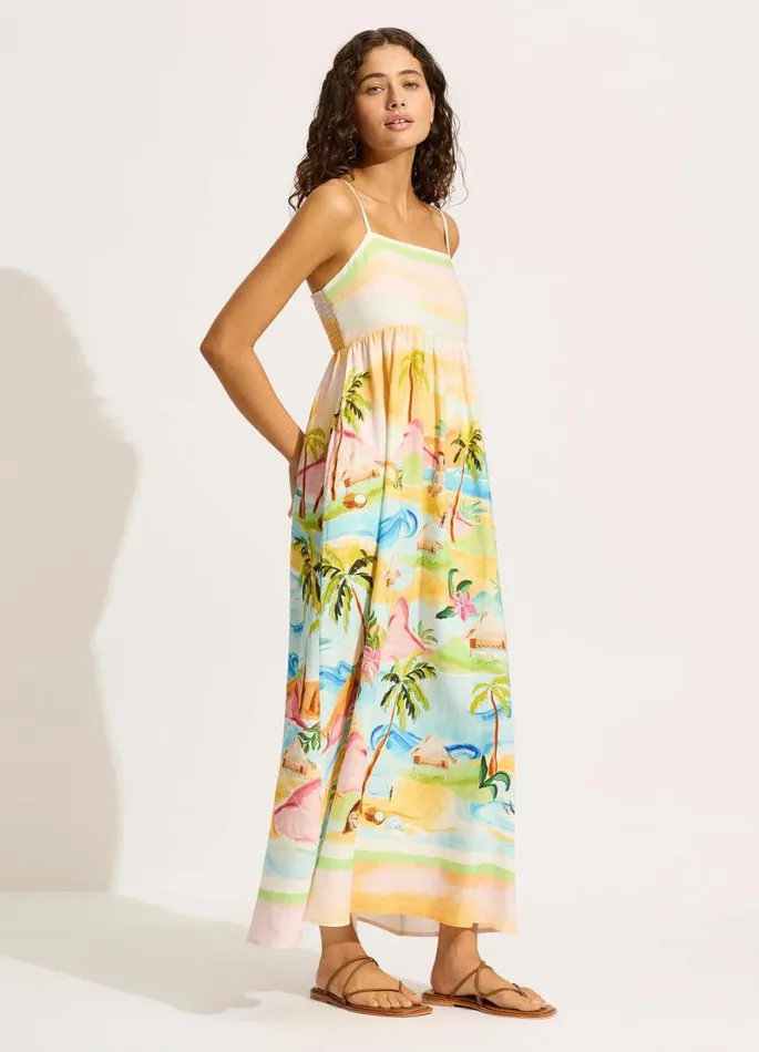 Seafolly Beach Dresses Women South Pacific Maxi Dress 8211 Turquoise