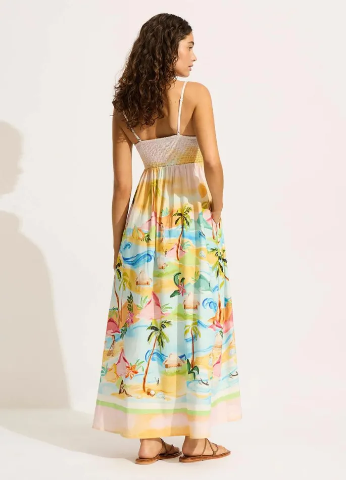 Seafolly Beach Dresses Women South Pacific Maxi Dress 8211 Turquoise