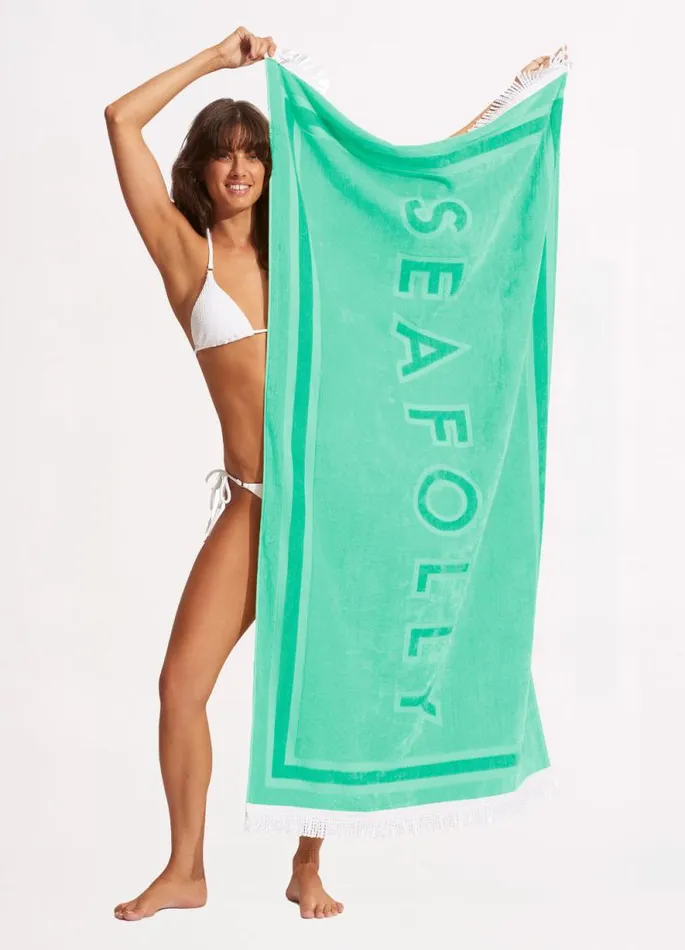 Seafolly Beach Towels Women Summer Solstice Towel 8211 Aquatic Blue