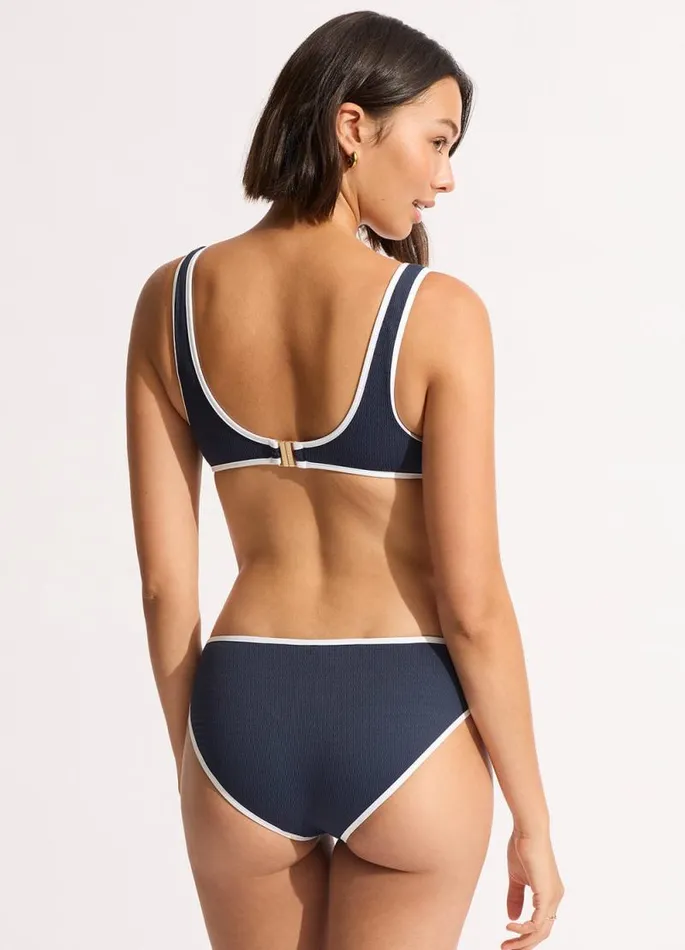 Seafolly Bralette Women Beach Bound Ring Front Tank Bikini Top 8211 True Navy