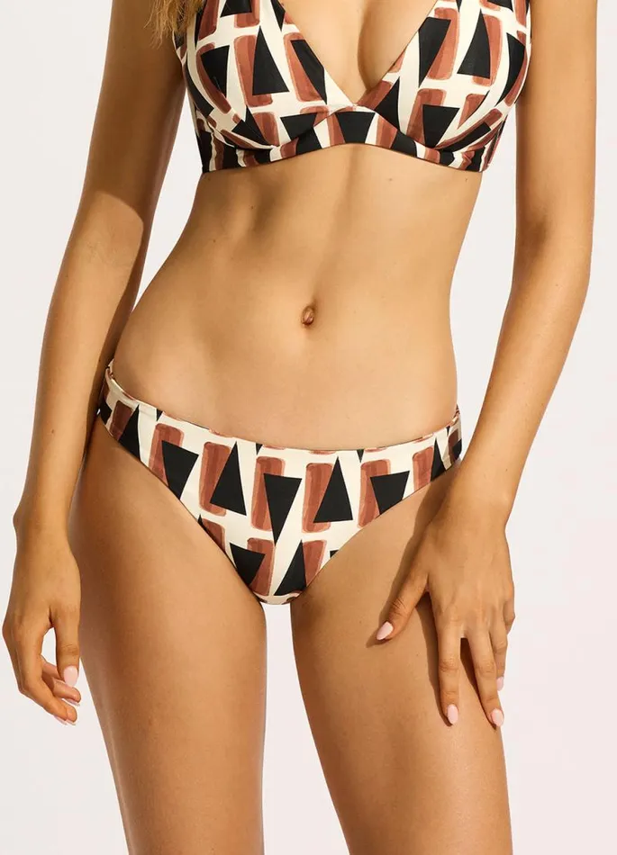 Seafolly Hipster Women Secret Garden Reversible Hipster Bikini Bottom 8211 Black