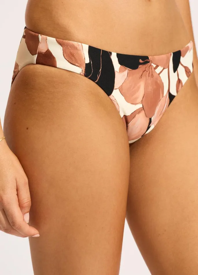 Seafolly Hipster Women Secret Garden Reversible Hipster Bikini Bottom 8211 Black