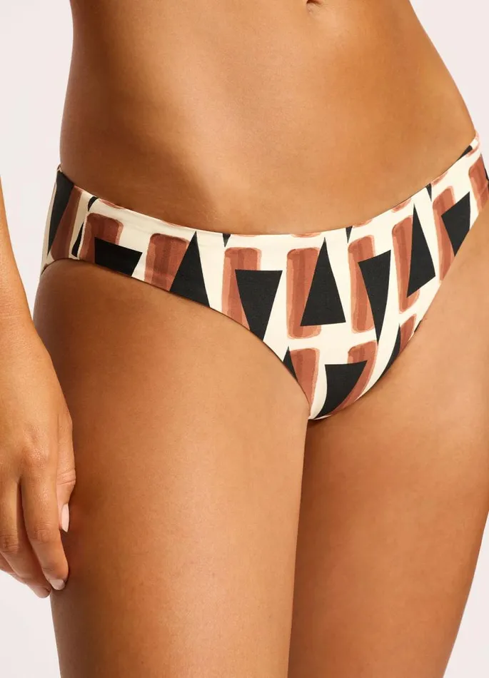 Seafolly Hipster Women Secret Garden Reversible Hipster Bikini Bottom 8211 Black