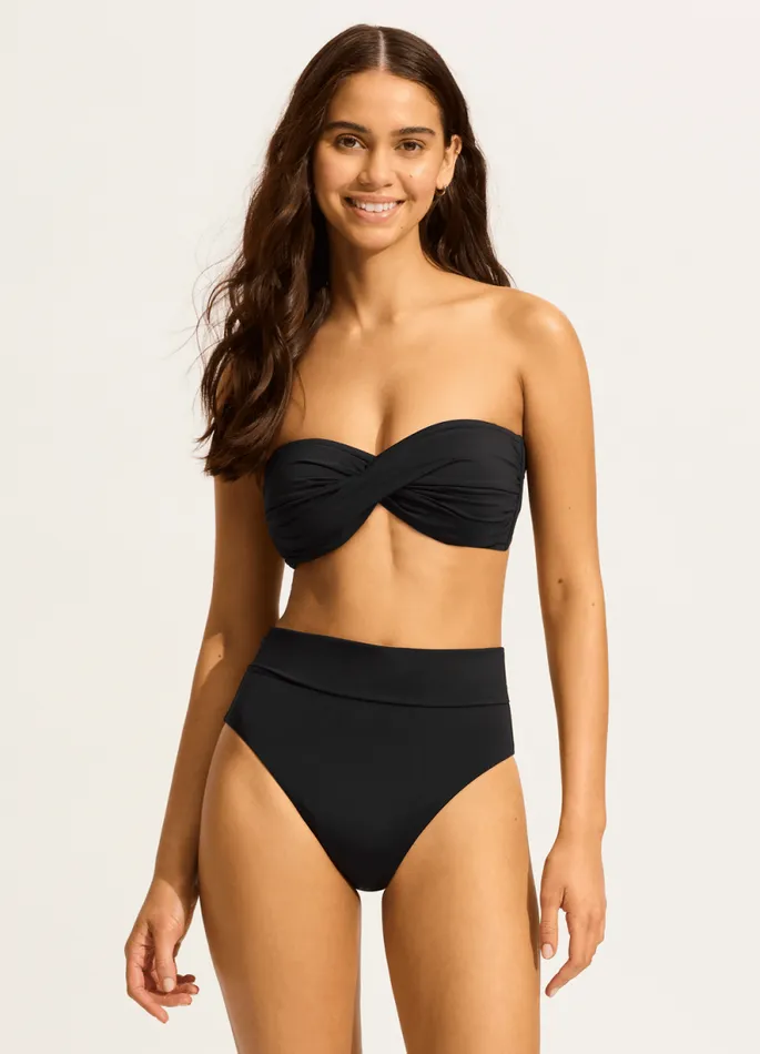 Seafolly More Coverage Women Seafolly Collective Roll Top Bikini Bottom 8211 Black