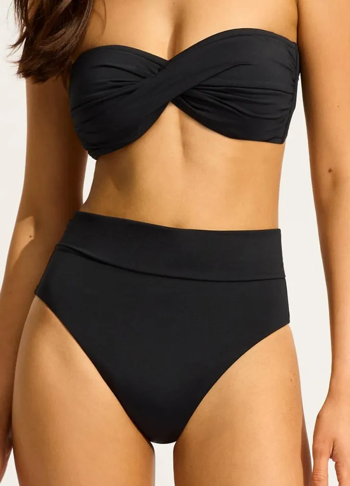 Seafolly More Coverage Women Seafolly Collective Roll Top Bikini Bottom 8211 Black