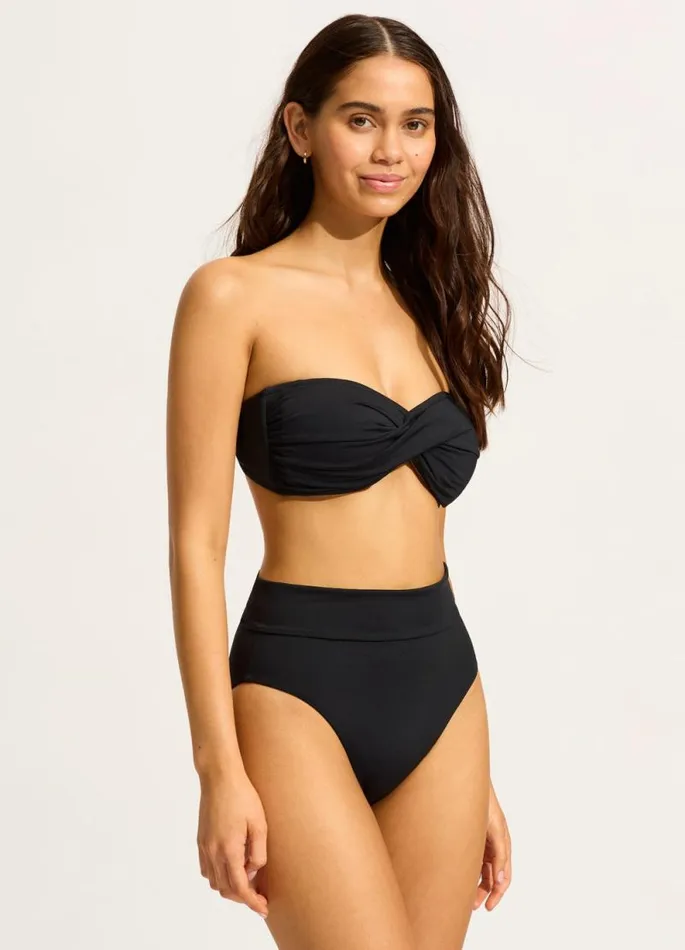 Seafolly More Coverage Women Seafolly Collective Roll Top Bikini Bottom 8211 Black