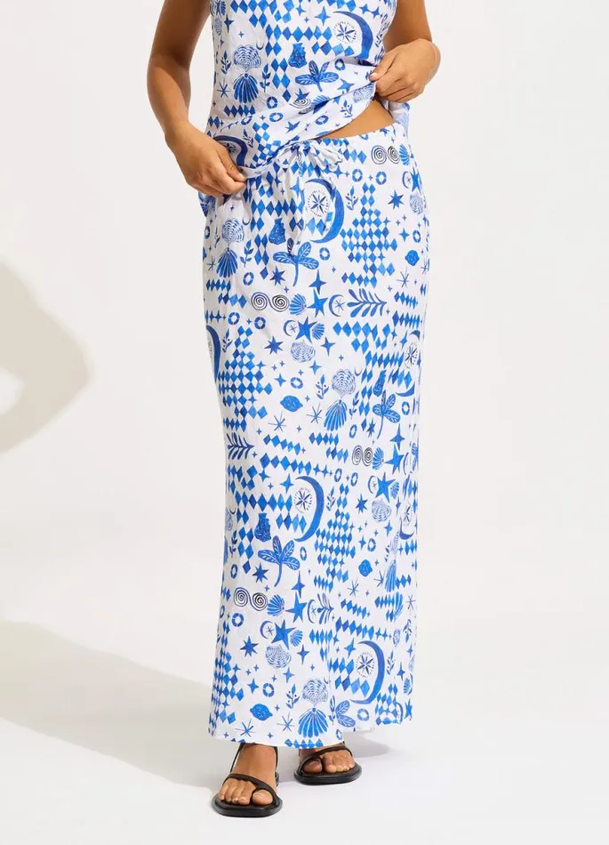 Seafolly Skirts and Sarongs Women Corfu Maxi Skirt 8211 Azure