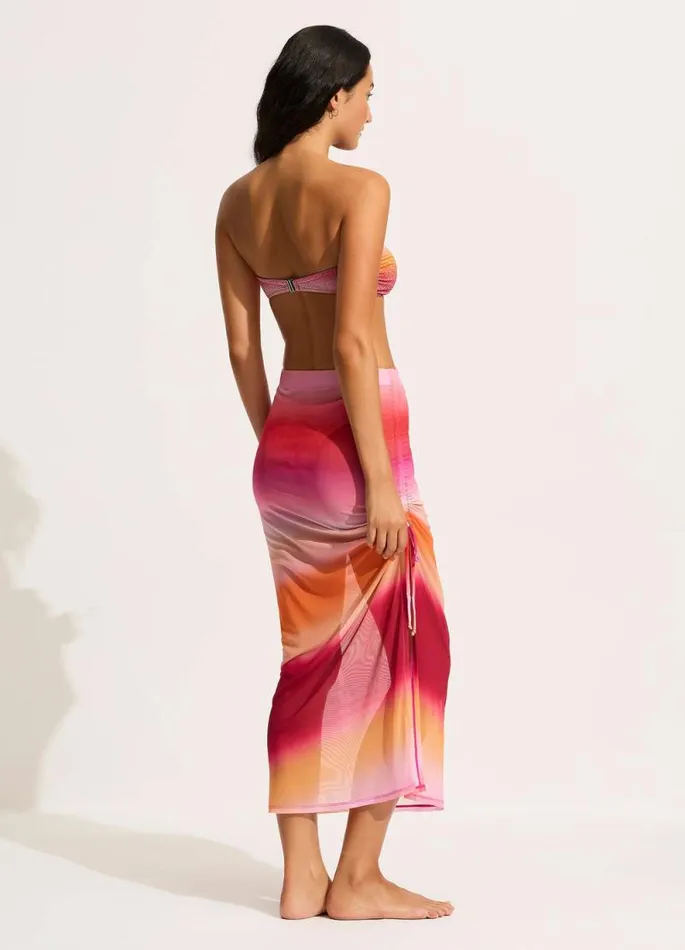 Seafolly Skirts and Sarongs Women Spectrum Mesh Midi Skirt 8211 Hot Pink
