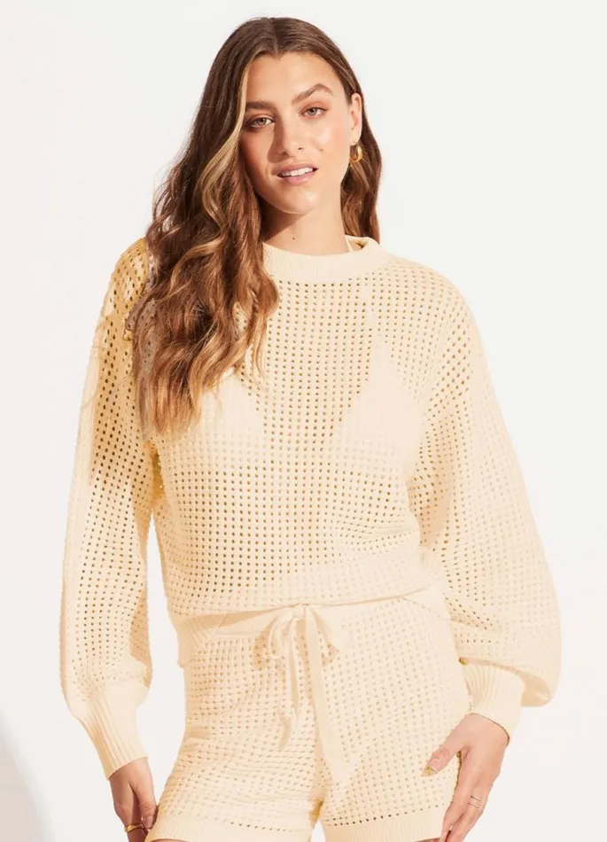 Seafolly Tops Women Byron Knit Jumper 8211 Ecru
