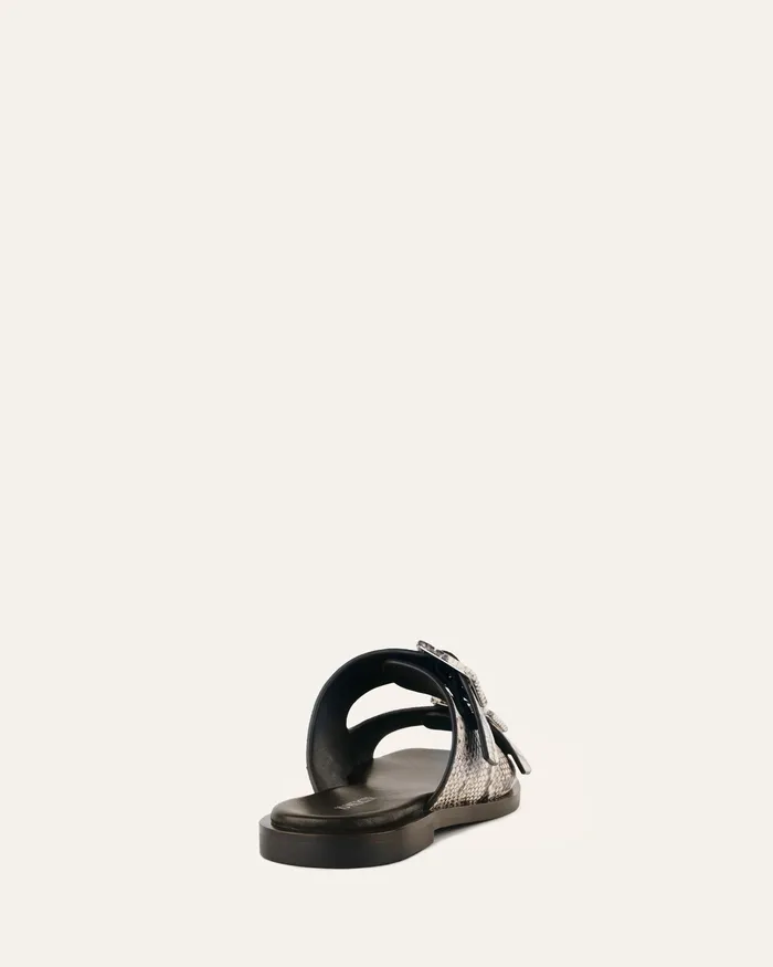 Sebastian flat slide natural snake print leather SLIDES jomercer Women