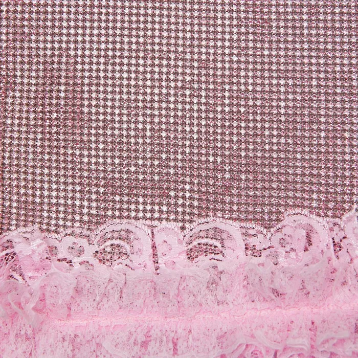 Self Portrait Bottoms Women Pink Crystal Chainmail Mini Skirt