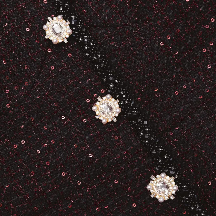 Self Portrait Dresses Women Black Metallic Boucle Mini Dress