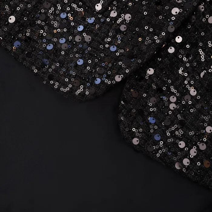 Self Portrait Dresses Women Black Sequin Boucle Maxi Dress