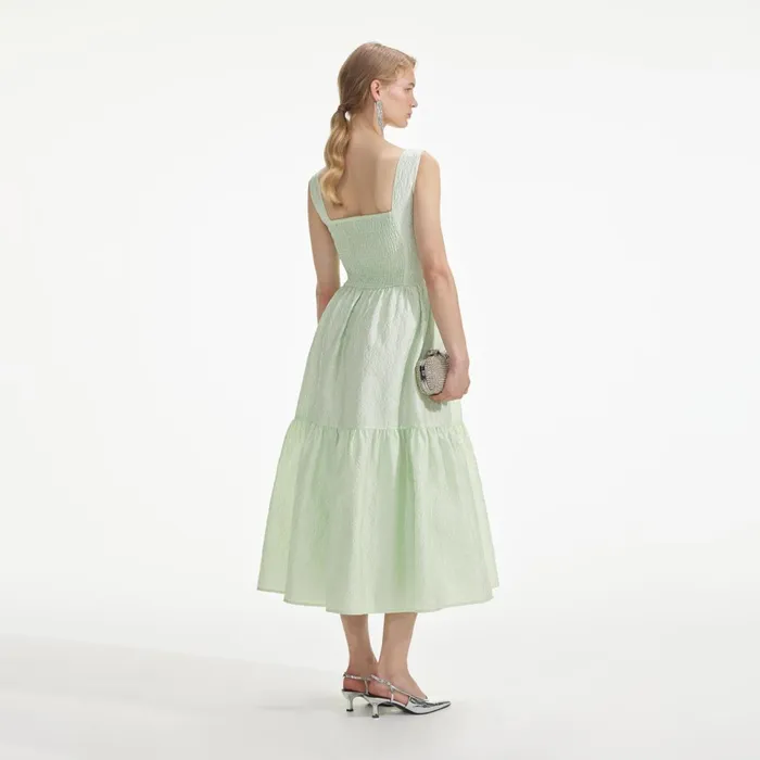 Self Portrait Dresses Women Mint Jacquard Midi Dress