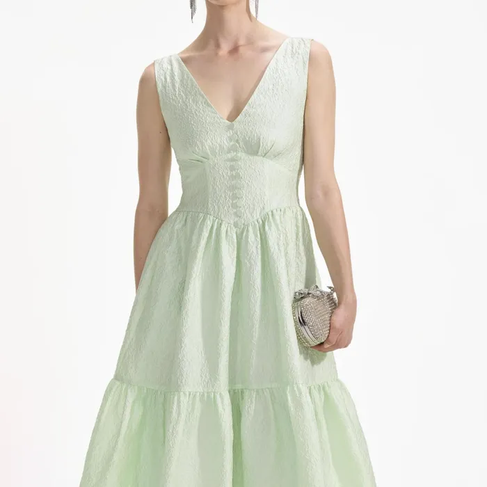 Self Portrait Dresses Women Mint Jacquard Midi Dress