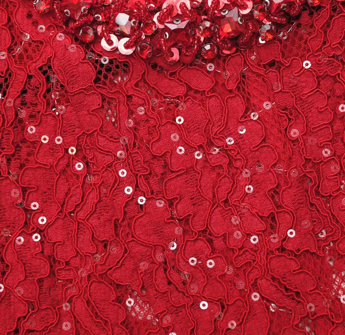 Self Portrait Dresses Women Red Sequin Lace Midi Dress