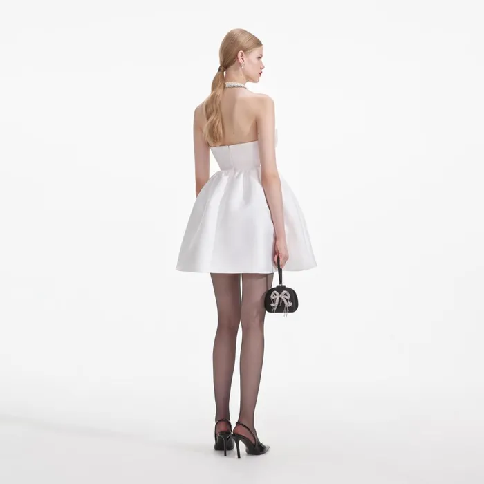 Self Portrait Dresses Women White Taffeta Bandeau Mini Dress