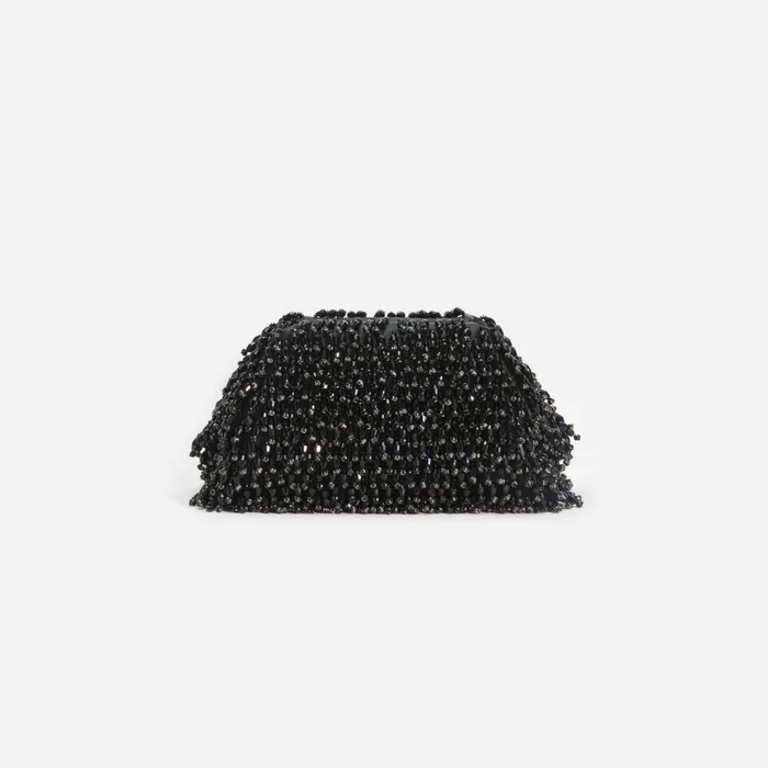 Self Portrait Handbags Women Black Crystal Clutch Black