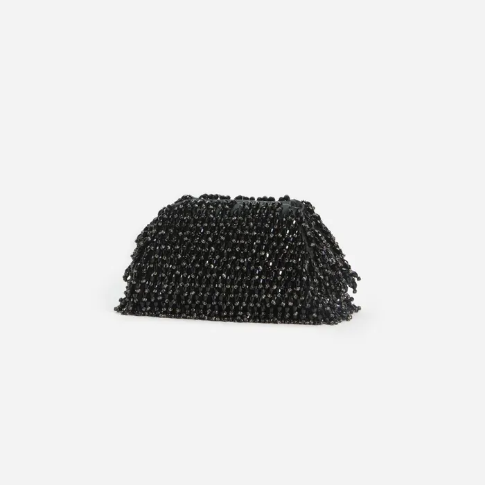 Self Portrait Handbags Women Black Crystal Clutch Black