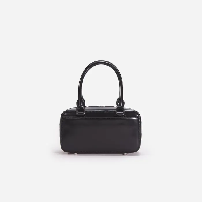 Self Portrait Handbags Women Black Leather Mini Tote Bag Black