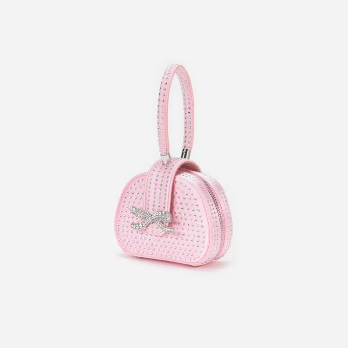Self Portrait Handbags WomenKids Pink Heart Rhinestone Bag