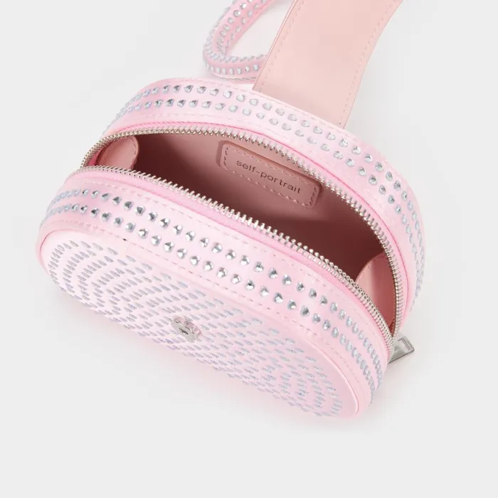 Self Portrait Handbags WomenKids Pink Heart Rhinestone Bag