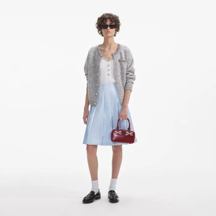 Self Portrait Tops Women Grey Melange Cardigan